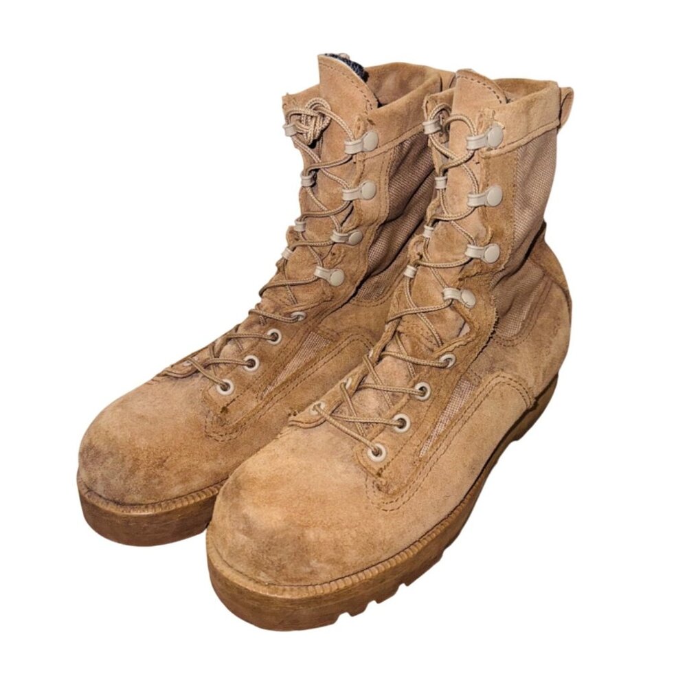Wellco Belville Military Tactical Combat Boots 7.5 Tan Suede Durable Sole Desert